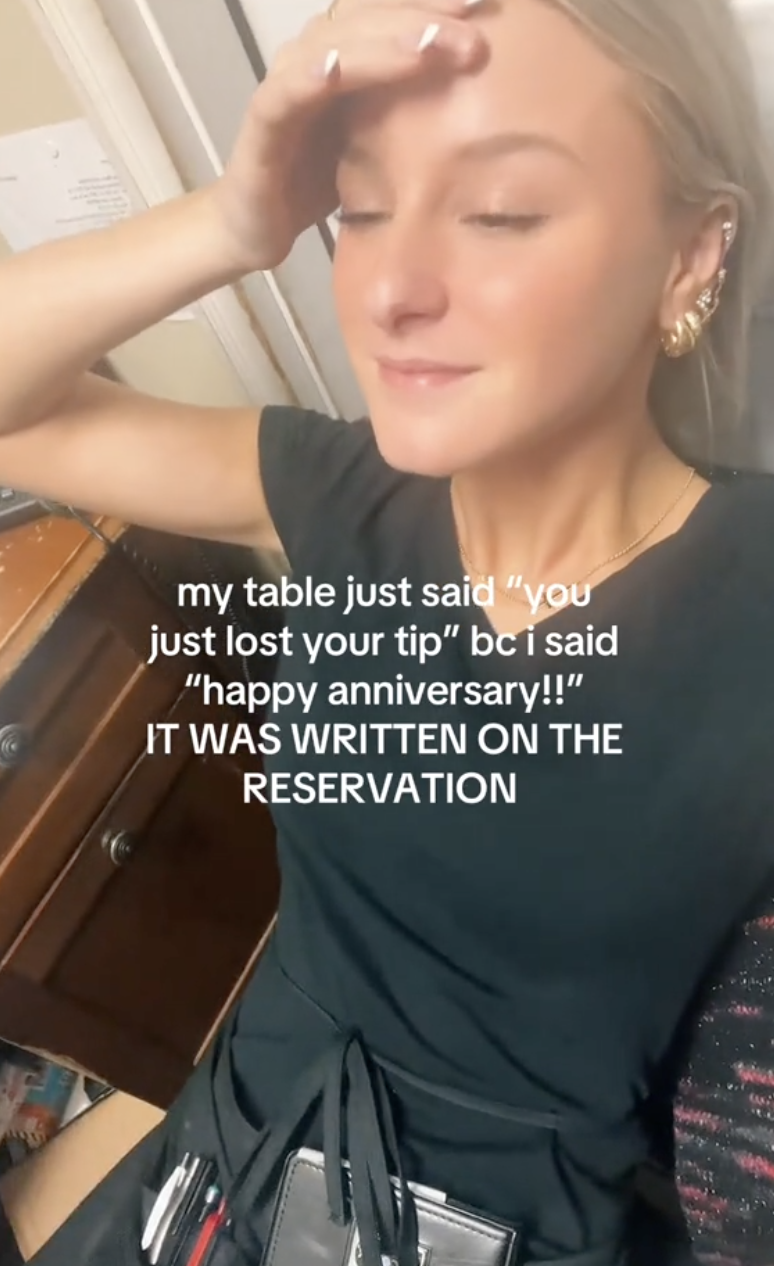 woman closing her eyes